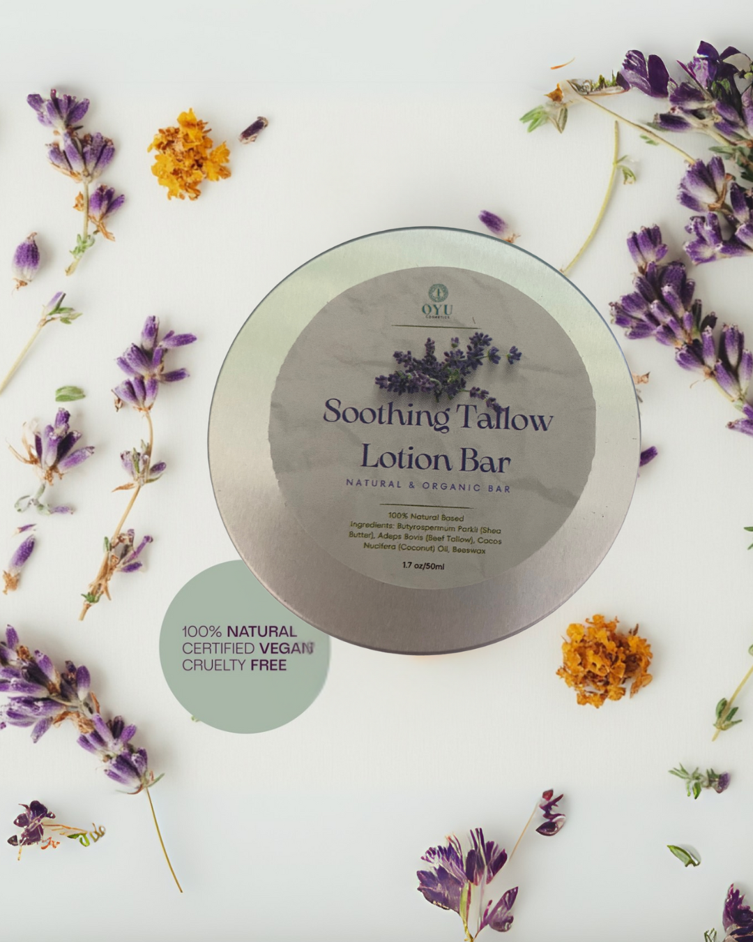 Handmade Beef Tallow Moisturizing Bar – Rich Butter Blend, Fast-Absorbing for Elbows & Feet